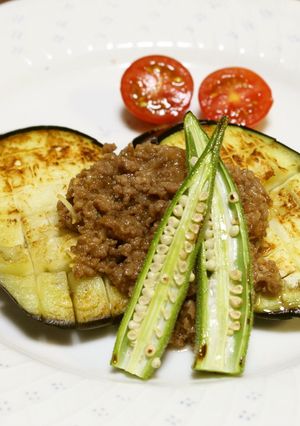 茄子ステーキ♪肉みそソースがけ-レシピのメイン写真
