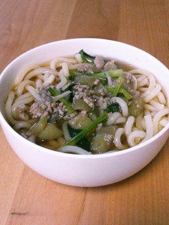 簡単ランチ!ナスときのこの肉うどん-レシピのメイン写真