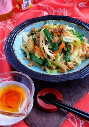 お野菜たっぷり☆餃子な素麺ちゃんぷるー！-レシピのメイン写真