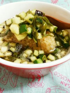 冷やし焼きおにぎり茶漬け~夏野菜のせ~-レシピのメイン写真