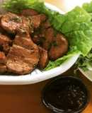 豚ヒレをチシャ菜を巻いて！甘辛韓国焼肉！