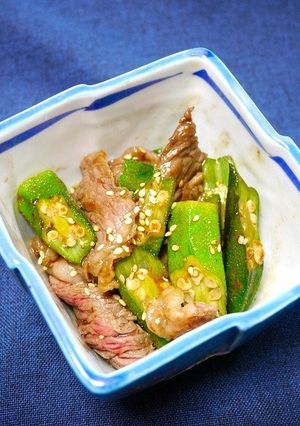 簡単！オクラと牛肉の豆板醤炒め-レシピのメイン写真