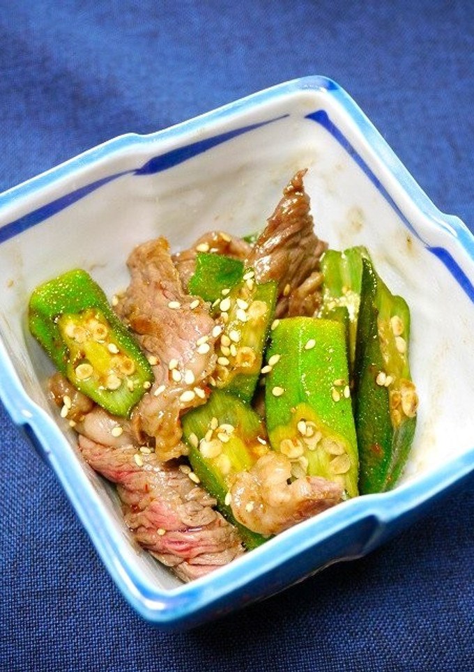 簡単！オクラと牛肉の豆板醤炒め-レシピのメイン写真