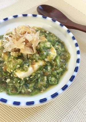 夏バテに！ネバネバ薬味ダレの冷や奴-レシピのメイン写真