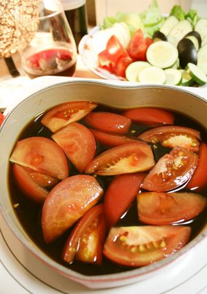 夏はリコピンたっぷり♪トマトすき焼き♡-レシピのメイン写真