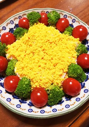 ゆで卵で記念日&クリスマスの可愛いサラダ-レシピのメイン写真