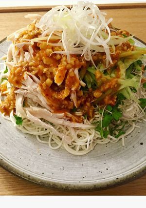 ダイエットに!棒棒鶏サラダ豆腐そうめん♡-レシピのメイン写真