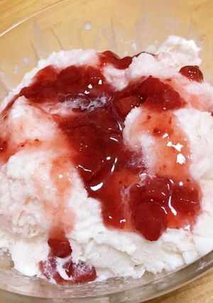 王道のミルクかき氷イチゴソース-レシピのメイン写真
