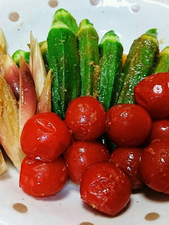 ヘルシー♡冷凍トマトと夏野菜のポン酢漬け-レシピのメイン写真