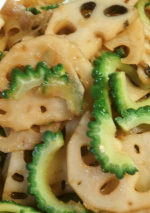 蓮根とゴーヤの生姜煮-レシピのメイン写真