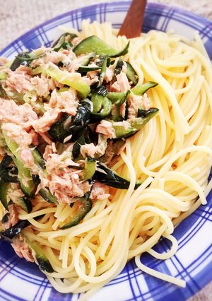 きゅうりの辛子漬けで！夏の手抜きパスタ-レシピのメイン写真