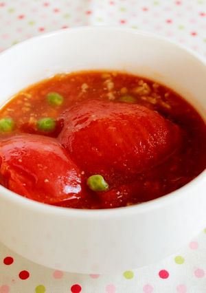 とろんとおいしい！トマトのひき肉あんかけ-レシピのメイン写真