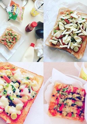 １歳からの超簡単ꉂピザトースト風〜朝昼飯-レシピのメイン写真