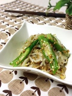 簡単☆もやしとオクラの搾菜ナムル-レシピのメイン写真