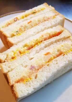 たらことポテトサラダのサンドイッチ♪-レシピのメイン写真