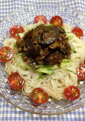 なすとピーマンの肉みそそうめん-レシピのメイン写真