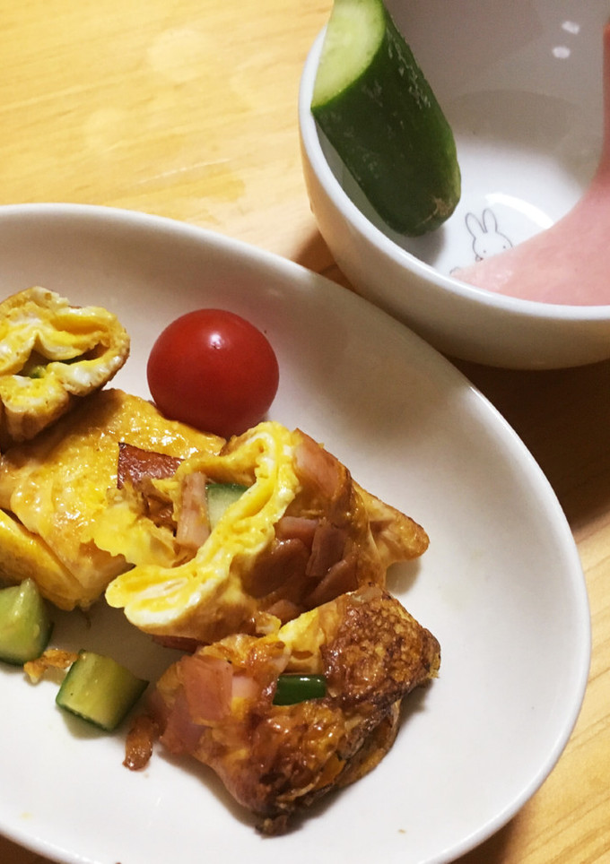 炒め胡瓜とハムの☆卵焼き-レシピのメイン写真