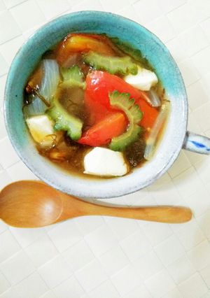 ゴーヤのさっぱりsoup☆ｻﾝﾗｰﾀﾝ風-レシピのメイン写真
