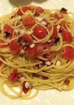 タコとトマトのペペロンチーノ-レシピのメイン写真