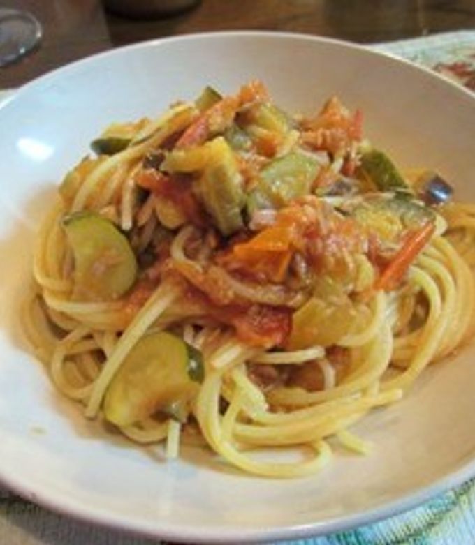 ツナと夏野菜たっぷりの冷製パスタ-レシピのメイン写真