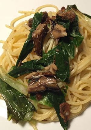 ケールと九条ねぎのパスタ-レシピのメイン写真