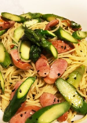 美味しい！簡単！アスパラとバジルのパスタ-レシピのメイン写真