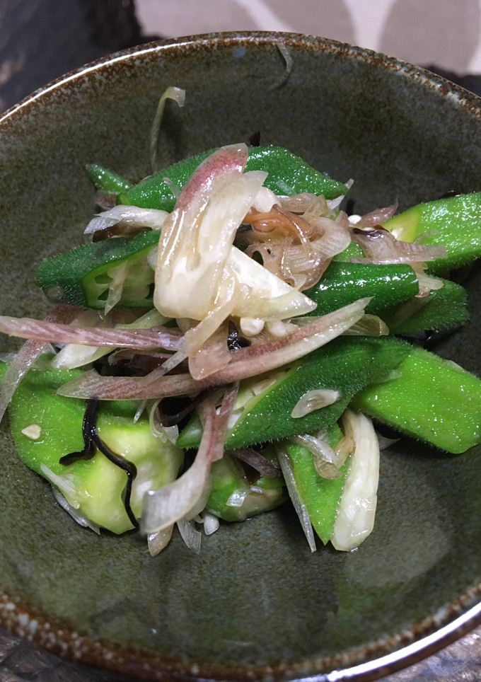 夏野菜de副菜☆オクラと茗荷の塩昆布和え-レシピのメイン写真