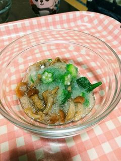 オクラとなめこのおろしあえ-レシピのメイン写真