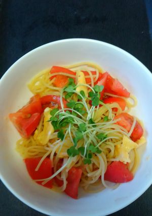 トマトたっぷり！和風マヨたまパスタ♪-レシピのメイン写真