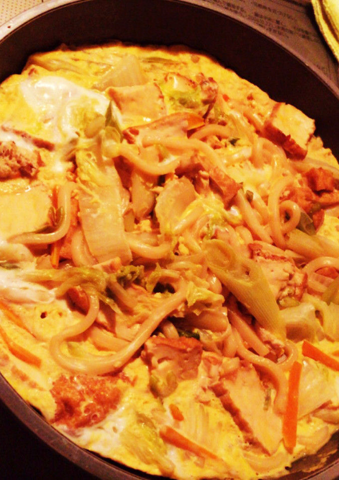 厚揚げとうどんの卵とじ-レシピのメイン写真