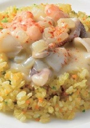 スパイスピラフ　シーフードの豆乳クリーム-レシピのメイン写真