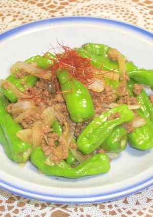しし唐と豚挽肉の甘辛炒め-レシピのメイン写真