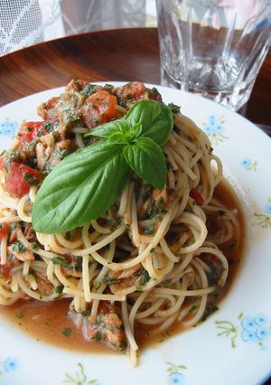 ◎バジトマツナの冷製パスタ-レシピのメイン写真