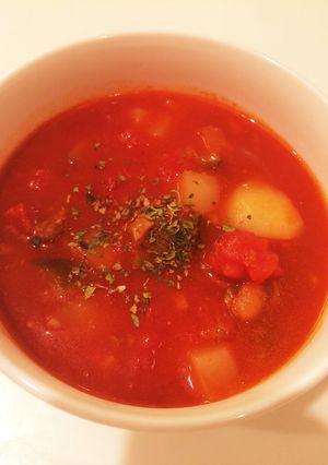 簡単！牛脂を使ったコクうまトマトスープ-レシピのメイン写真