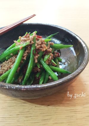 いんげんとひき肉の香味炒め-レシピのメイン写真