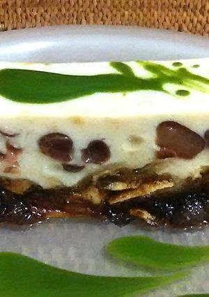 豆腐と小豆のケーキ　抹茶ソースがけ-レシピのメイン写真