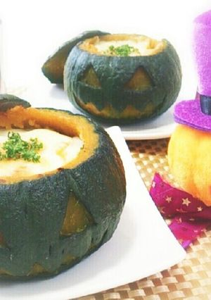 ハロウィン♪坊っちゃんかぼちゃのグラタン-レシピのメイン写真