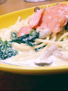 サーモンの和風クリームパスタ♪-レシピのメイン写真