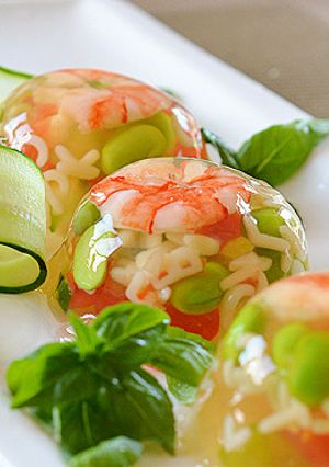 野菜とアルファベットパスタのゼリー寄せ♪-レシピのメイン写真