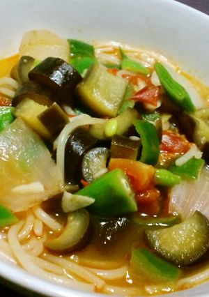 かんたんヘルシー☆夏野菜のスープパスタ-レシピのメイン写真