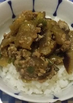 *茄子とひき肉の麻婆丼*-レシピのメイン写真