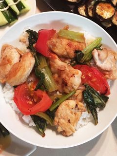 夏バージョン!鶏のトマト照り焼き丼-レシピのメイン写真