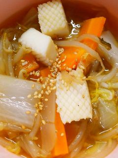 冷凍イカで簡単!イカと白菜もやしの中華煮-レシピのメイン写真
