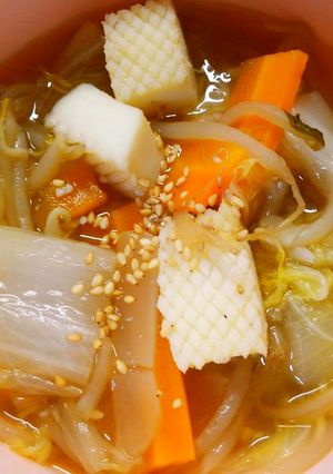 冷凍イカで簡単！イカと白菜もやしの中華煮-レシピのメイン写真