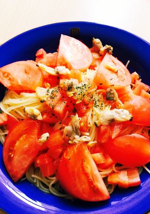 トマトとアサリの冷製パスタ♡-レシピのメイン写真