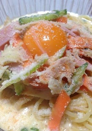 ボリボリ食べる冷製豆乳パスタ-レシピのメイン写真