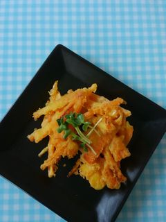 塩でいただく!人参とチーズのかき揚げ♪-レシピのメイン写真