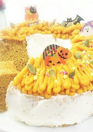 かぼちゃのモンブランシフォンケーキ-レシピのメイン写真