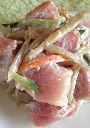 塩マグロとゴボウの生マヨネーズ-レシピのメイン写真