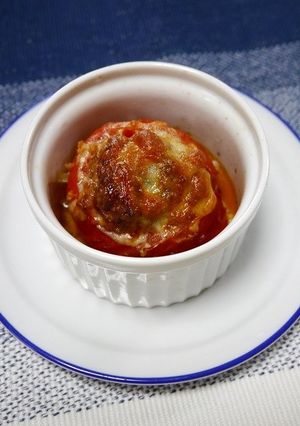 簡単！トマトカップハンバーグのロティール-レシピのメイン写真